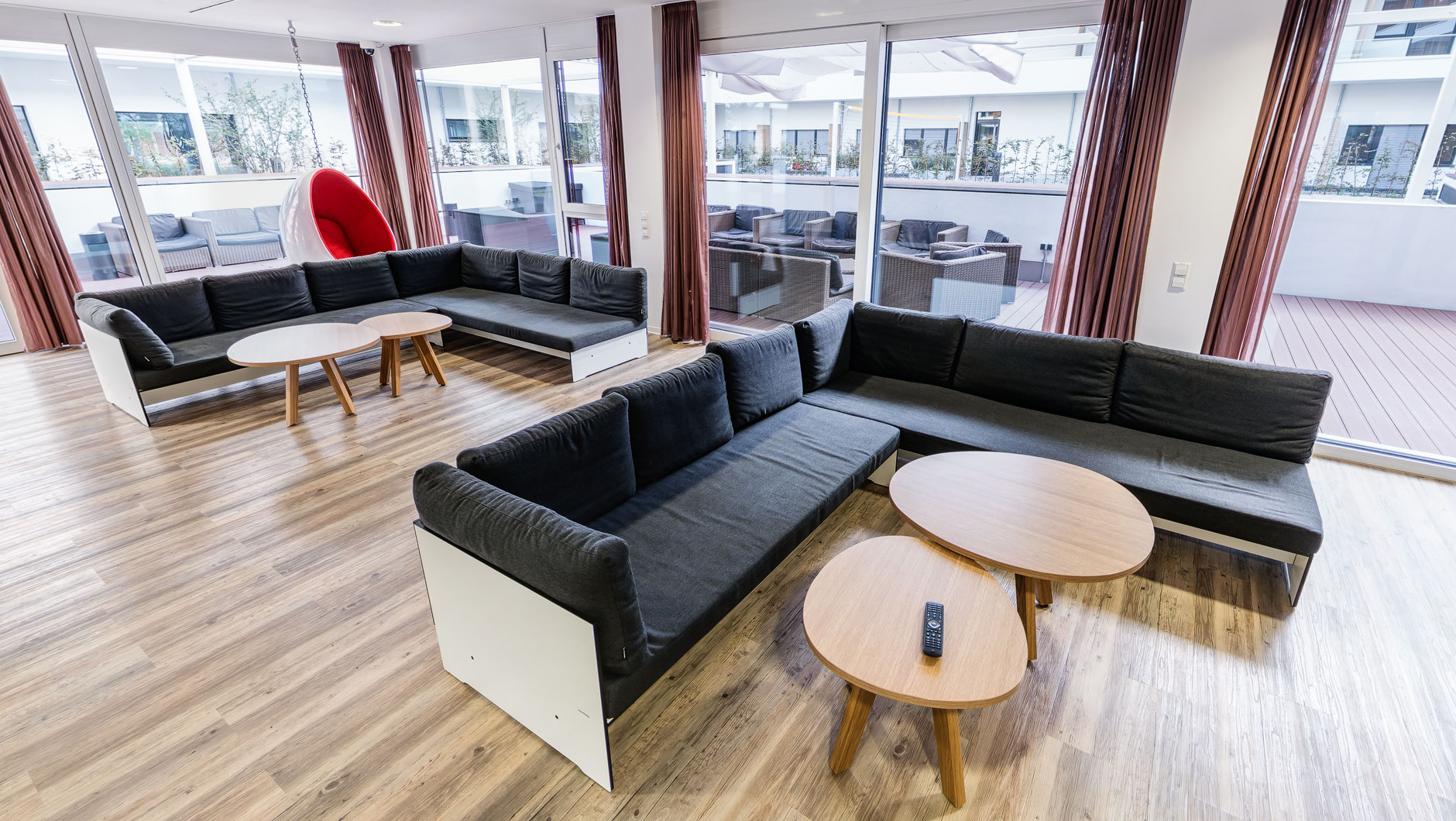 Lounge der Apartment-Anlage Campus Gardens Heidelberg - studentisches Wohnen