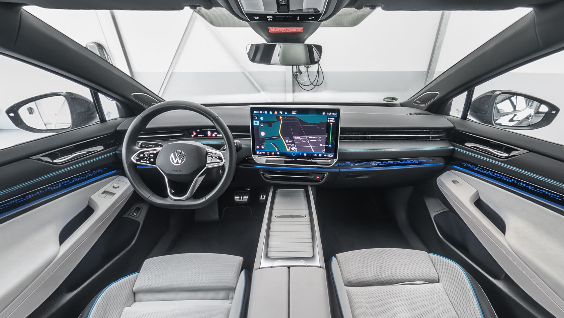 360 Grad-Ansicht vom Innenraum eines VW ID.7